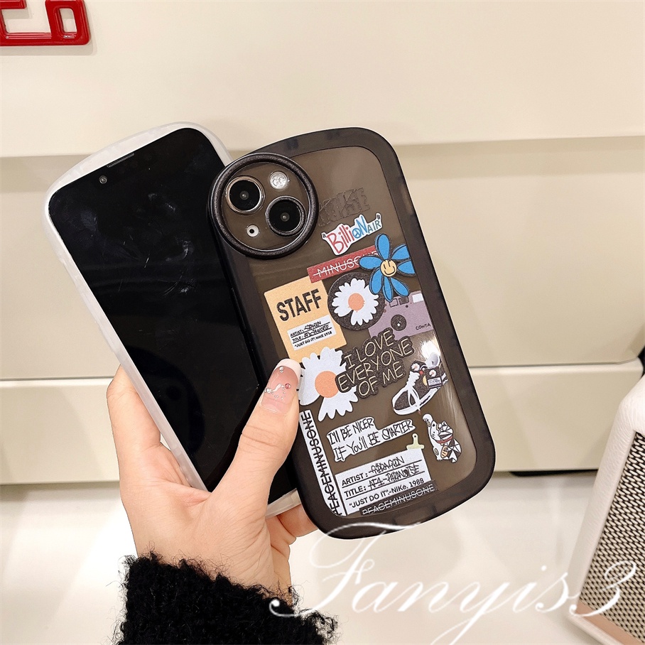 Compatible For iPhone 14 13 12 11 Pro Max X XR Xs Max 8 7 6 6s Plus SE 2020 Kompatibel Untuk Ins Note Bunga Telepon Case Lembut TPU Cover