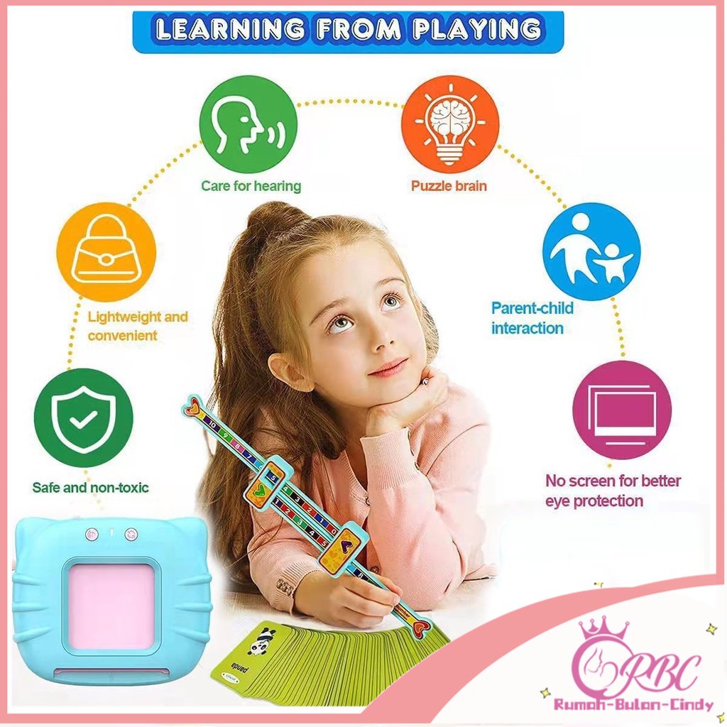 【COD】Card Early Education Bilingual Device / Mainan Flash Card Bersuara Alat Bantu pengenalan kosakata Bahasa Inggris Flash card reader