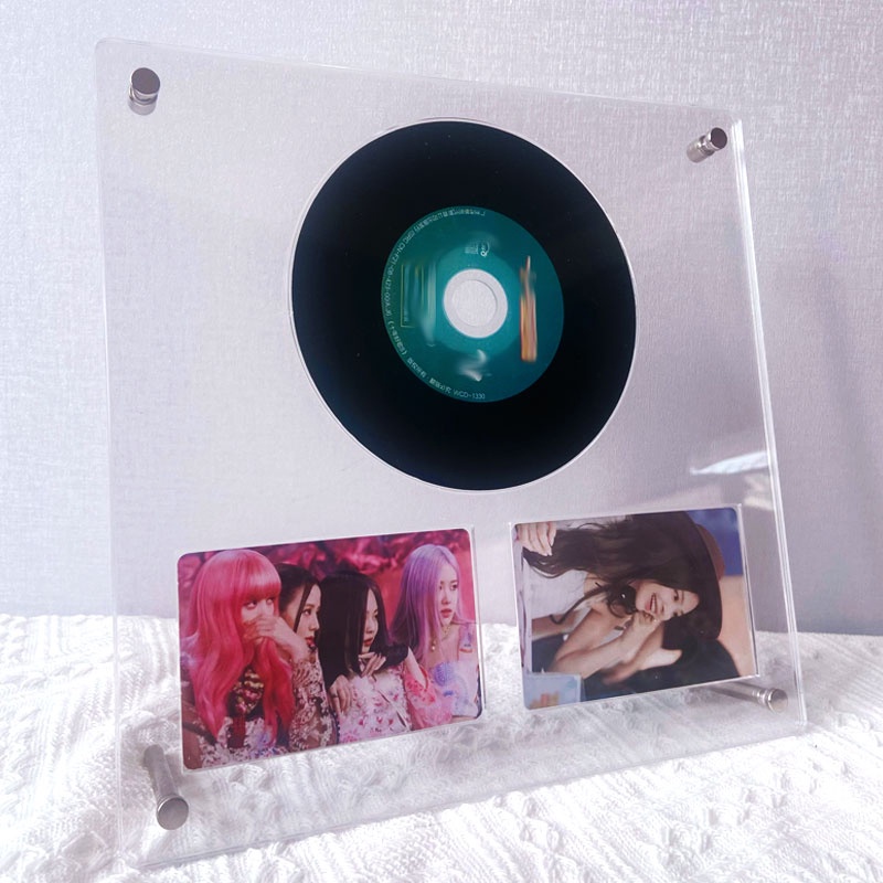 Bingkai Foto Klasik 1PC Akrilik Transparan Magnetik CD Photocard Display Stand K-pop Penyimpanan Album Desktop Display Dekorasi Case