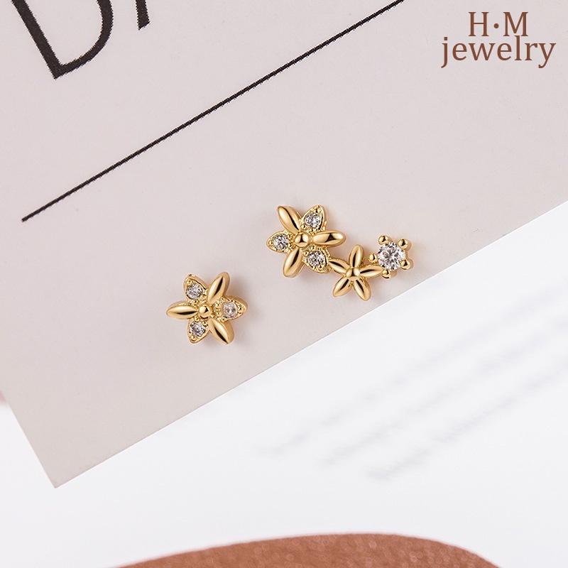 Anting Perak S925 Simple Bermutu Tinggi Asimetris Tidur Tidak Perlu Lepas Baru2023