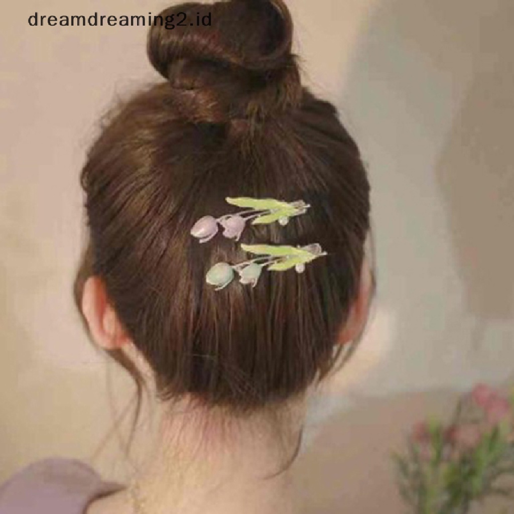 (dream) Jepit Rambut Poni Hair Clip Bentuk Bunga Tulip Fashion Untuk Hadiah Wanita//