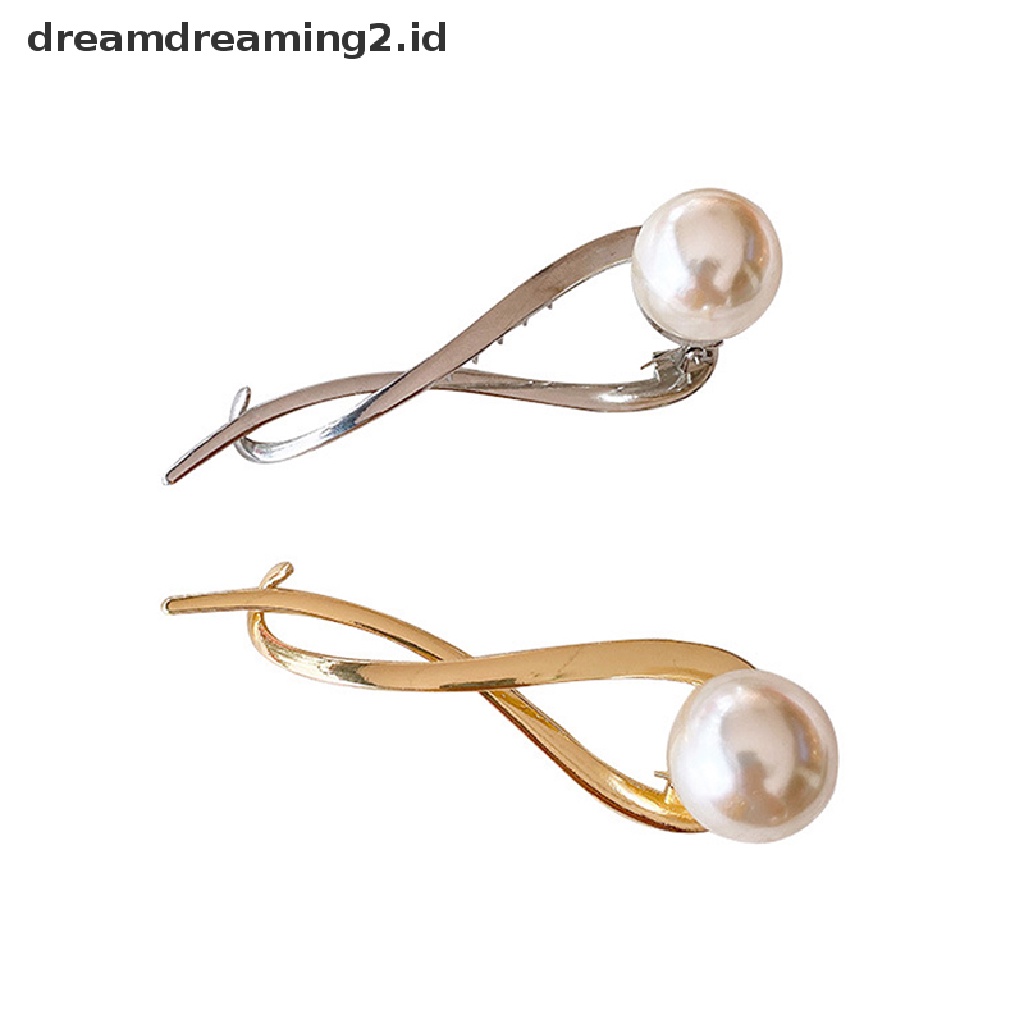 (dream) Jepit Rambut Mutiara Satu Kata Klip Kodok Jepit Grab Clip On The Back Of Head Arc Hairpin For Women Girls Simple Geometric Hairgrip Aksesoris Rambut Untuk Wanita &amp; Anak Perempuan Hairstyles