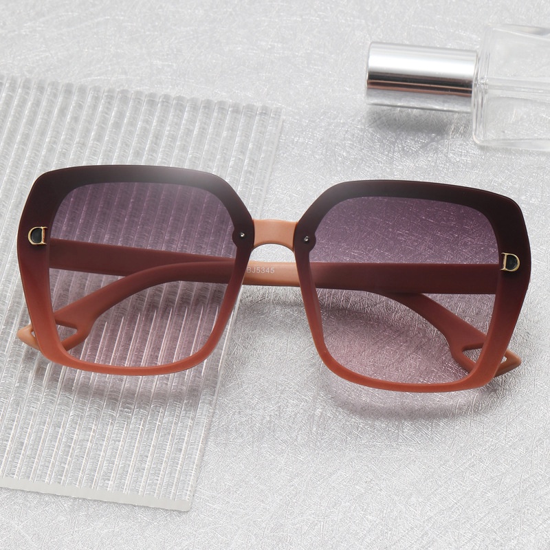 (YUZHU) Fashion D Oversized Frame Sunglasses Untuk Wanita Mode Baru Bingkai Persegi Kacamata Perlindungan UV