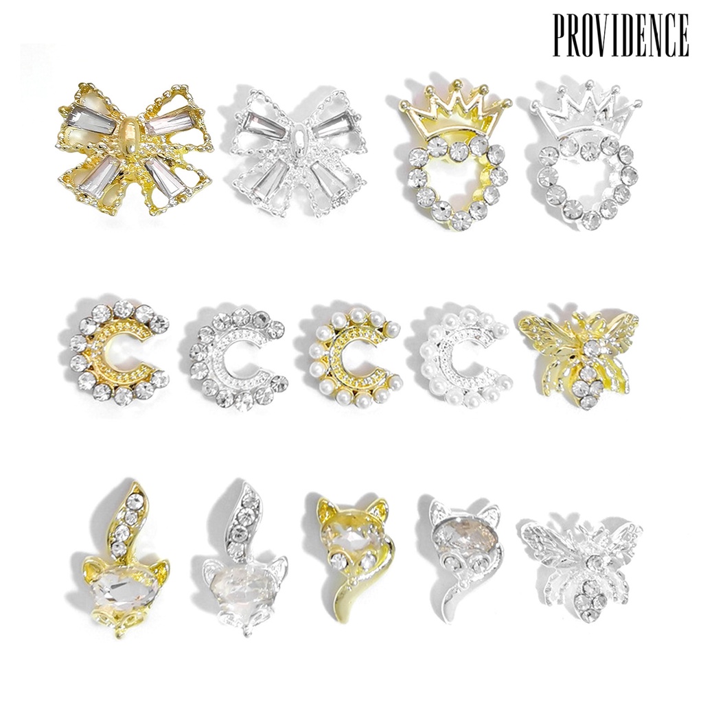 Providence Dekorasi Kuku Bentuk Kreatif Efek Visual Mengkilap Berkilau Desain Mutiara Imitasi Aplikasi Lebar Paduan Tahan Luntur 3D Nail Art Charms Manicure Jewelry Perlengkapan Kuku