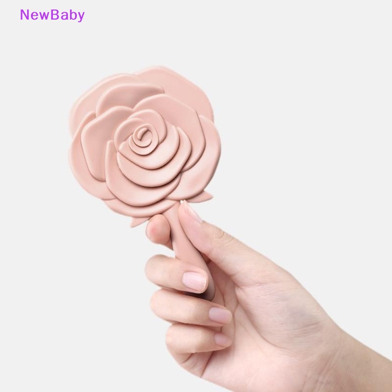 Newbaby Handheld Vanity Mirror Vintage Cermin Rias Mawar Cermin Tangan Pocket Mirror ID