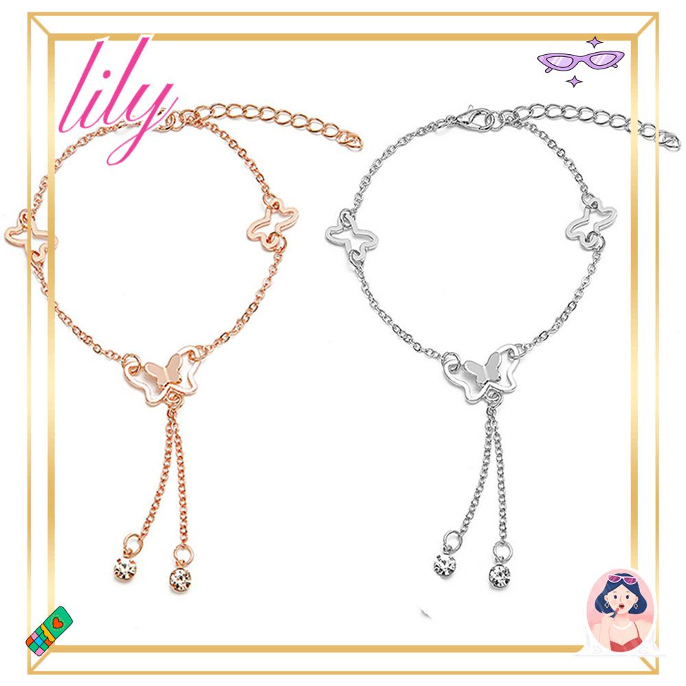 Lily Anklet Gelang Fashion Barefoot Wanita Rose Gold