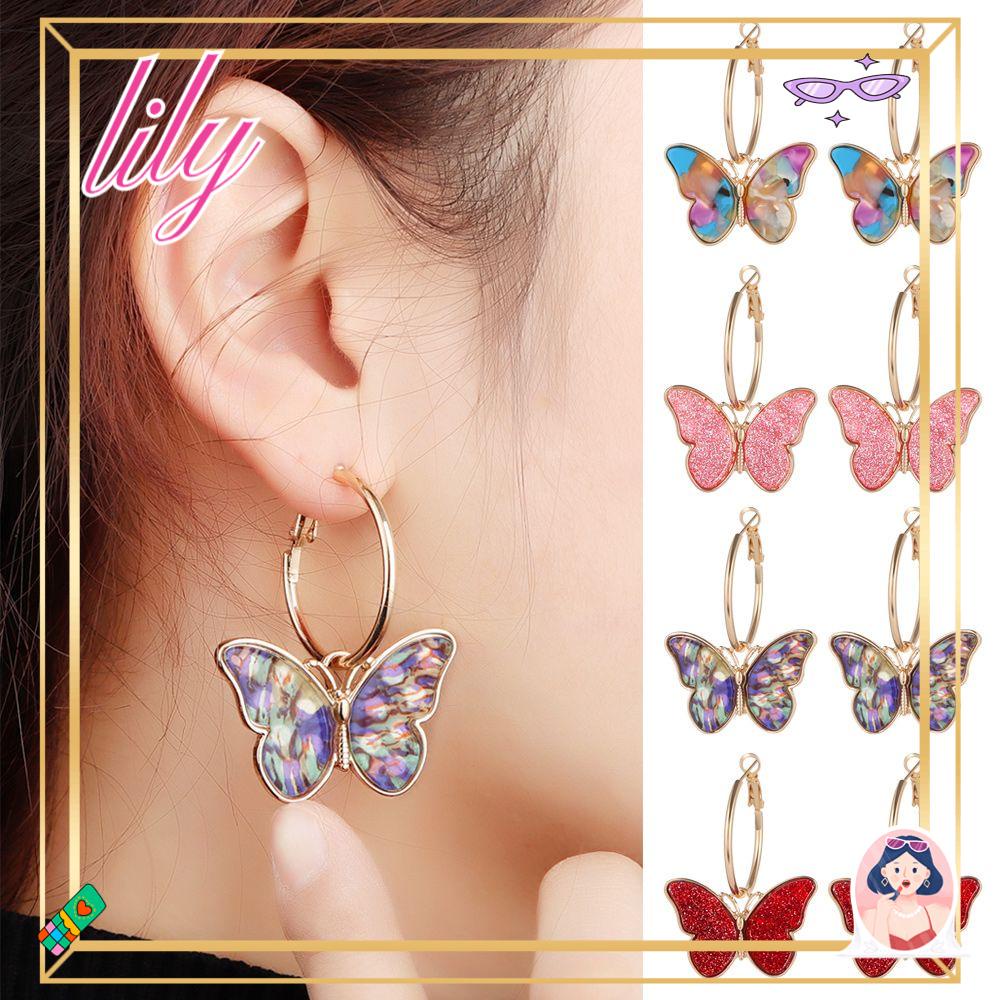 Lily Anting Kupu-Kupu Perhiasan Fashion Kasual Telinga Liontin