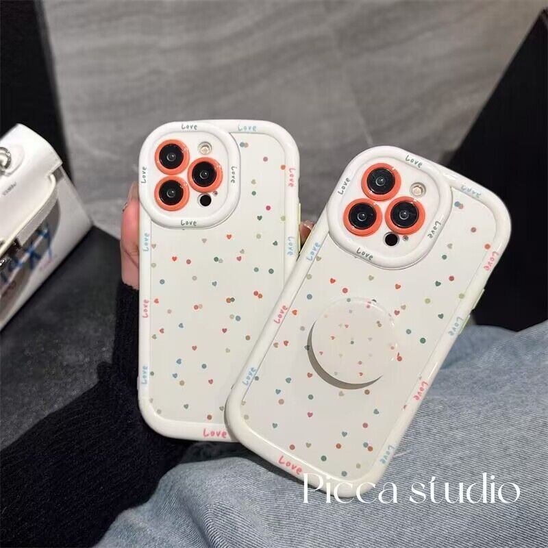 IPHONE Casing Desain Holder Cinta Titik Gelombang Putih Kompatibel Dengan Iphone12 13 14 11 Pro Max X Xs Max Xr Dcdf