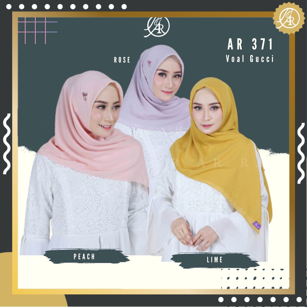 Kerudung Segi Empat Polos Premium Voal Hijab Arrafi AR 371
