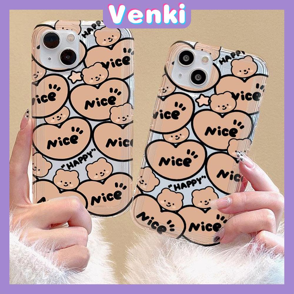 VENKI -For iPhone 11 iPhone Case Clear Case TPU Soft Case Airbag Shockproof Protection Camera Brown Cute Bear Compatible with iPhone 14 13 Pro Max iPhone 12 Pro Max 11 7 6Plus XR