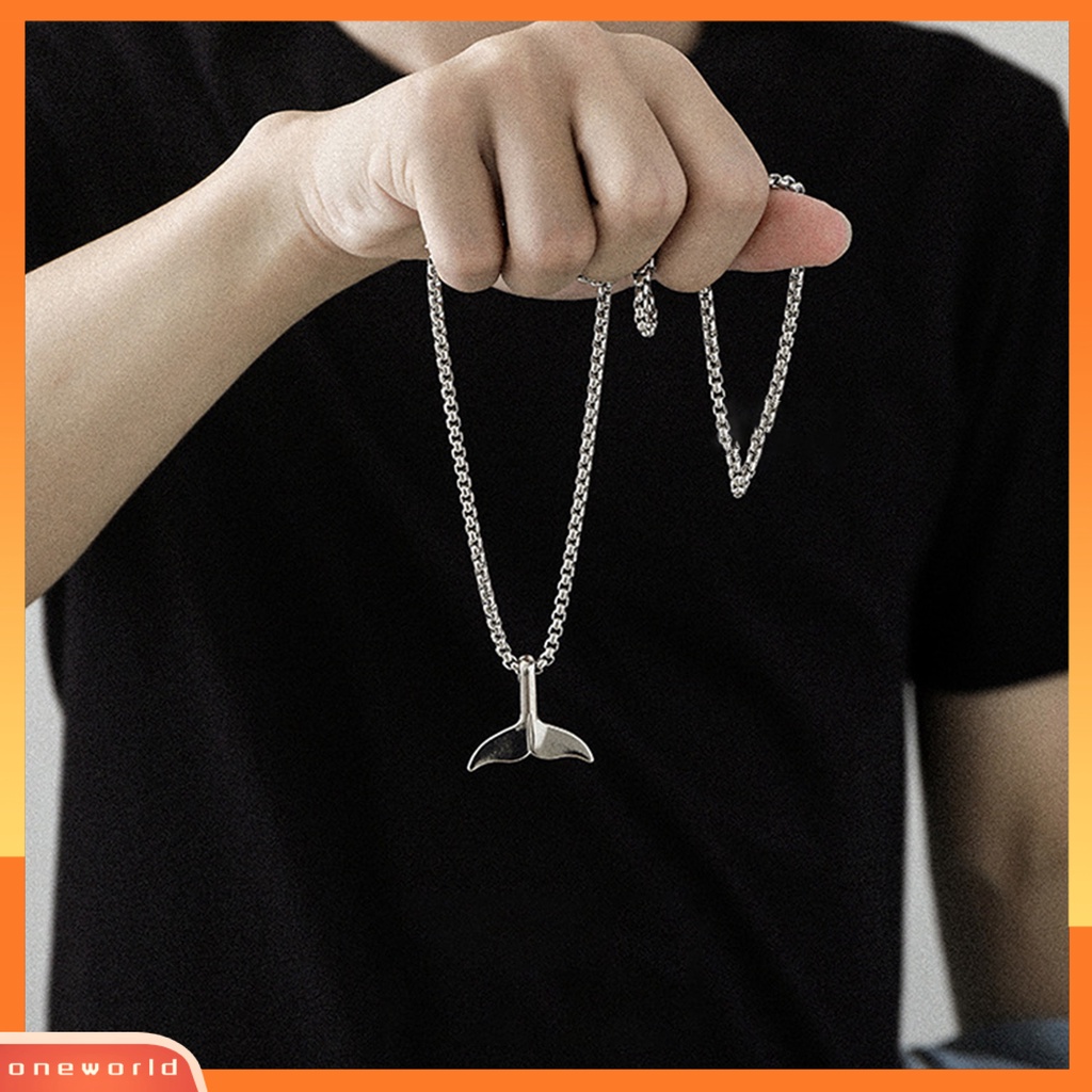 [EONE] Liontin Kalung Hip Hop Geometris Electroplating Kilau Terang Tidak Luntur Hias Hadiah Pria Wanita Ekor Ikan Paus Choker Kalung Sweater Rantai Untuk Pacaran