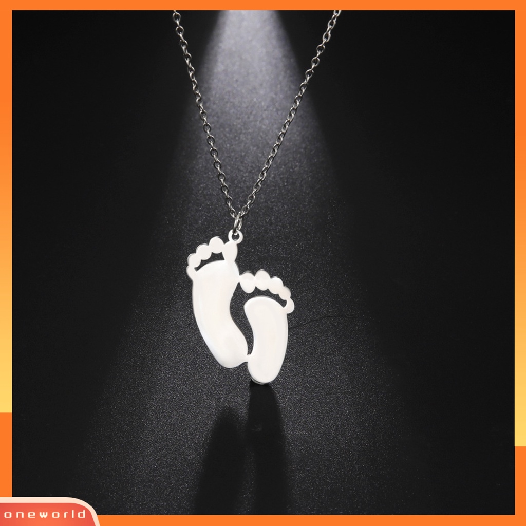 [EONE] Liontin Kalung Indah Geometris Liontin Finishing Terang Electroplating Tahan Luntur Dekorasi Hypoallergenic Bayi Kaki Liontin Kalung Perhiasan Aksesori