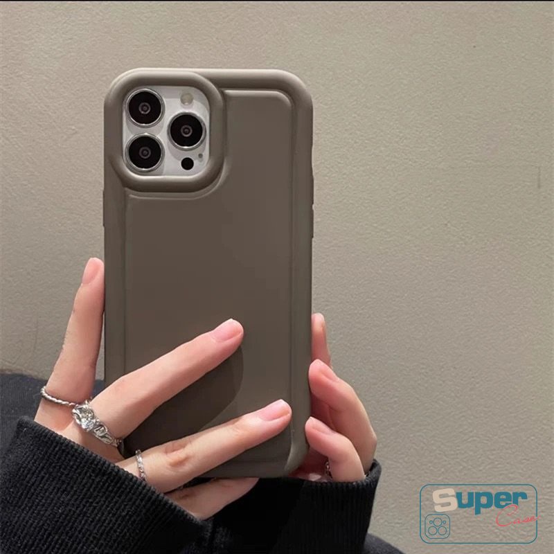 Menebal Airbag Warna Solid Case Kompatibel Untuk IPhone 7Plus 11 13 14 12 Pro MAX XR 8Plus 6 6S 7 8 Plus X XS MAX SE 2020 Matte Polos Mewah Simple Shockproof Soft Silicon Cover