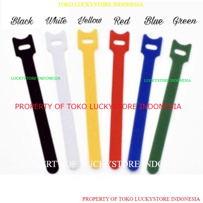 

Pengikat Kabel Penggulung Cable strap Klip Nylon Cable VELCRO By LuckyStore Indonesia