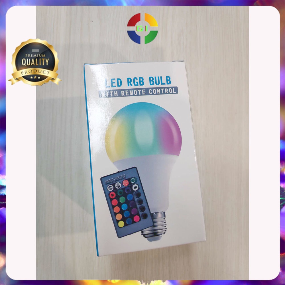 Lampu Bohlam RGB dengan Remote Control E27 5W White