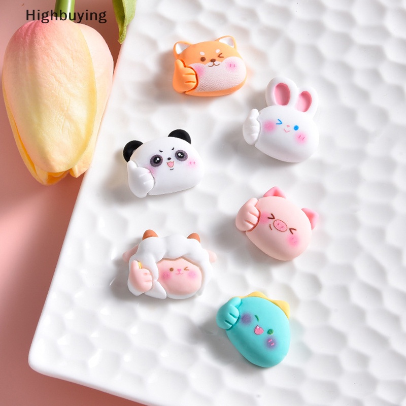 Hbid 10pcs Resin Mini Dekorasi Kartun Hewan Datar Kembali DIY Bahan Craft Aksesoris Untuk Phone Case Kue Mobil Dekorasi Rumah Glory