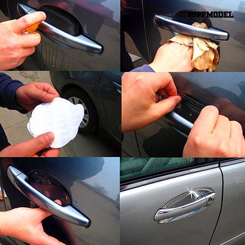 [SM Otomatis] 4Pcs/Set Universal Invisible Clear Gagang Pintu Mobil Lembaran Film Pelindung Gores