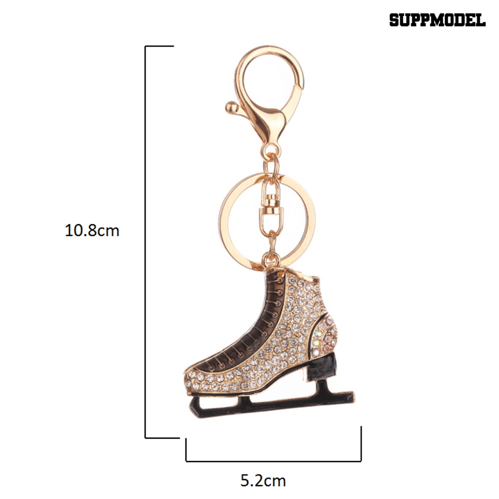 [SM Otomatis] Kreatif Es Skat Sepatu Gantungan Kunci Wanita Ransel Berlian Imitasi Ornamen Key Ring