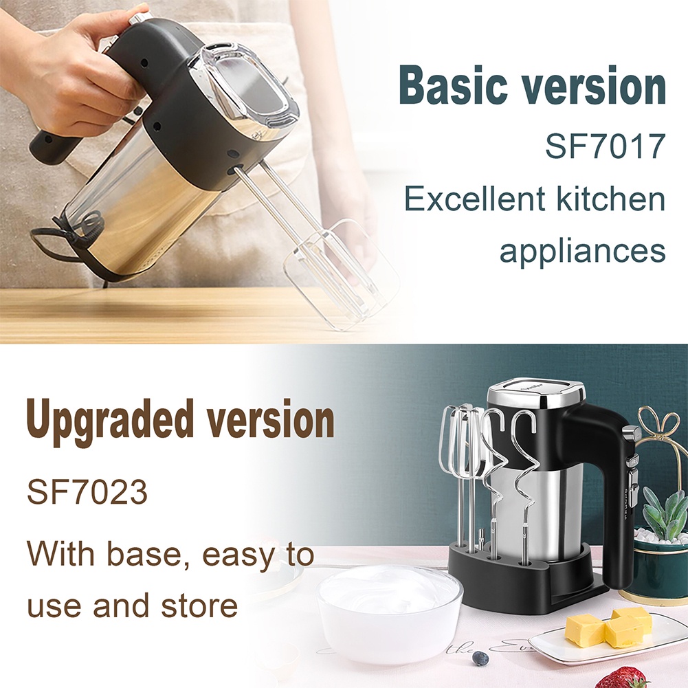 Egg Beater Hand Mixer MX200 Pengaduk Adonan Kue 5 Kecepatan Turbo