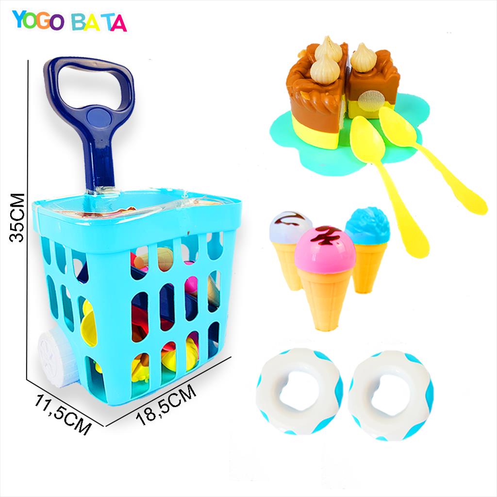 Mainan Anak Cake Trolly / Mainan Keranjang Kue Perekat/ Mainan Masak-Masakan YK62 ( YOGOBATA )