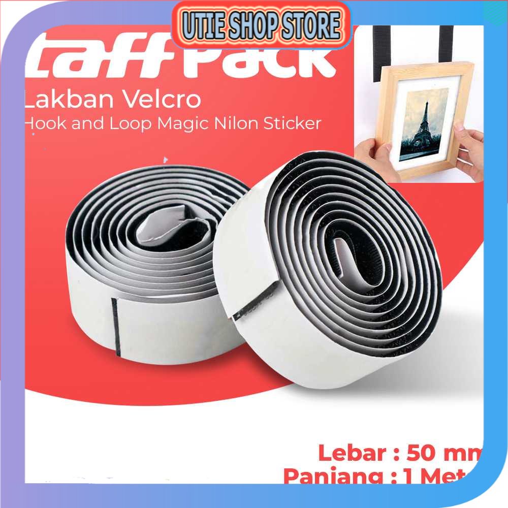 

UTIE STORE - TaffPACK Lakban Velcro Hook and Loop Magic Nilon Sticker 1 Meter - ZNK006
