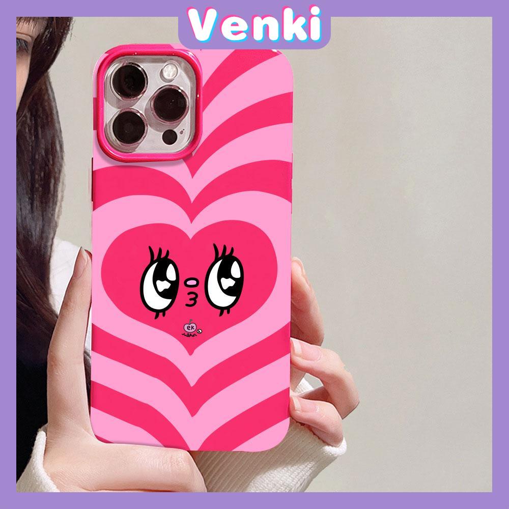 VENKI - For iPhone 11 iPhone Case Red Glossy TPU Soft Case Shockproof Protection Camera Cute Pink Heart Compatible with iPhone 14 13 Pro max 12 Pro Max xr xs max 7 8Plus