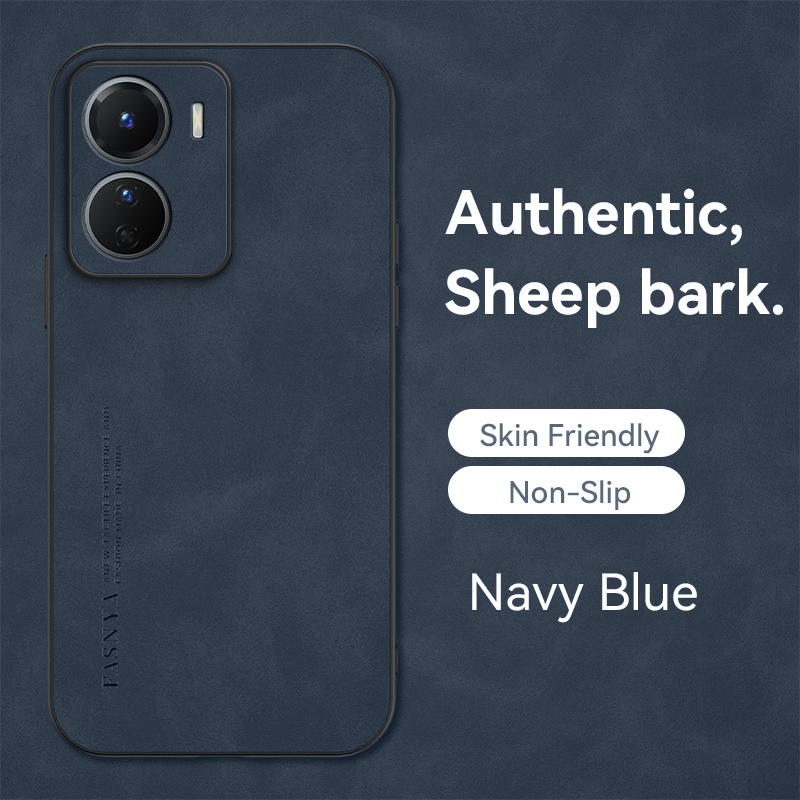 Case Kulit Domba Fashion VIVO IQOO Z7X T1 Pro 5G Y95 Y93 Y91 Y30i Y50 Y51 2020 Y53S Y51A Y85 V9 Y71 S1 Pro Mewah Simple Matte Nubuck Kulit Domba Bertekstur Soft Cover RIXUAN