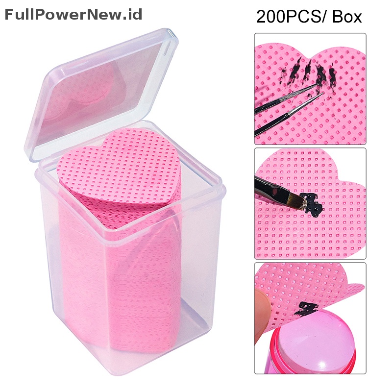 Power 200PCS Lint Free Tisu Kuku Cotton Pads Polish Remover Cleaner Manicure Paper ID