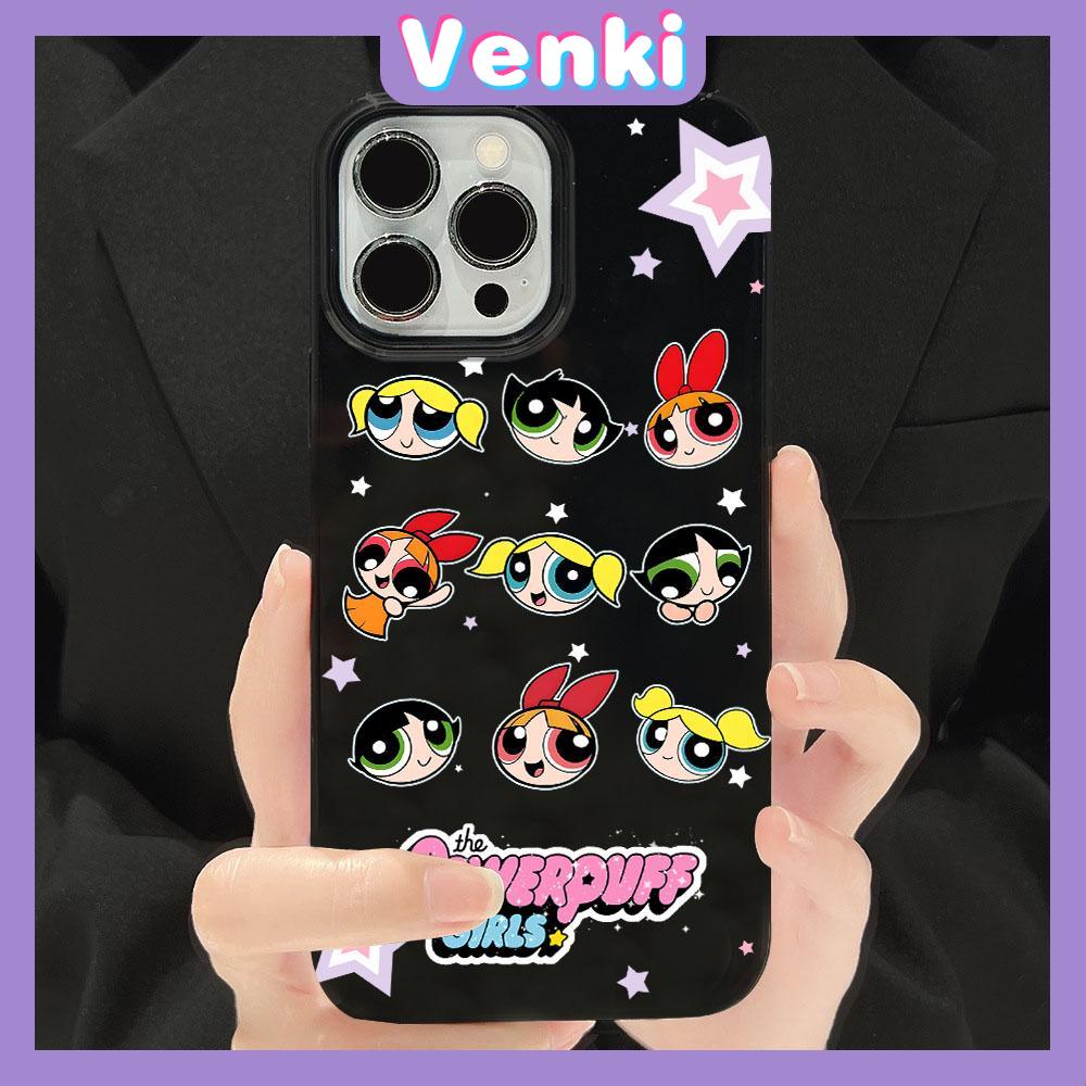 VENKI - For iPhone 11 iPhone Case Black Glossy TPU Soft Case Shockproof Protection Camera Cute Cartoon Character Avatar Compatible with iPhone 14 13 Pro max 12 Pro Max xr xs max 7