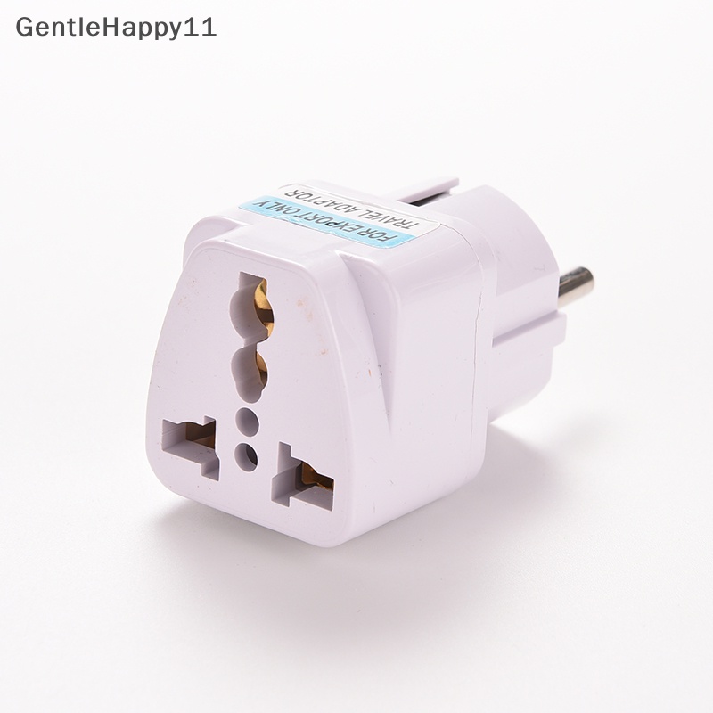 Gentlehappy New Portable UK US AU to EU Eropa Colokan Colokan Listrik Adaptor Travel Converter id