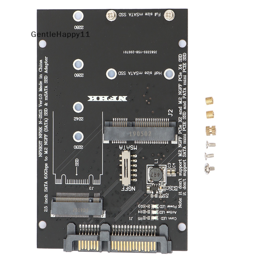 Gentlehappy M.2 NGFF MSATA SSD to SATA 3.0 Adapter 2in1 Converter Card Untuk PC Laptop id