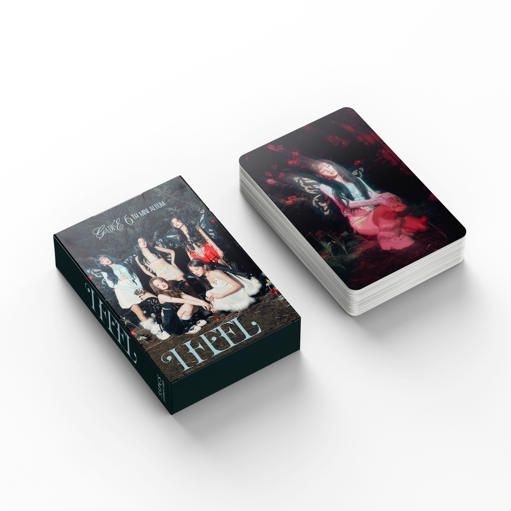 55pcs/box (G) I-DLE Album I FEEL Photocards Butterfly Version Kartu Lomo GIDLE Kpop Postcards