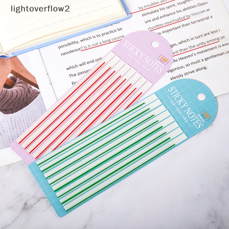 [lightoverflow2] 60pcs Macaroon Color Horizontal Line Stiker Transparan Neon Indeks Tab Bendera Sticky Note Stationery Anak Hadiah Perlengkapan Kantor Sekolah [ID]