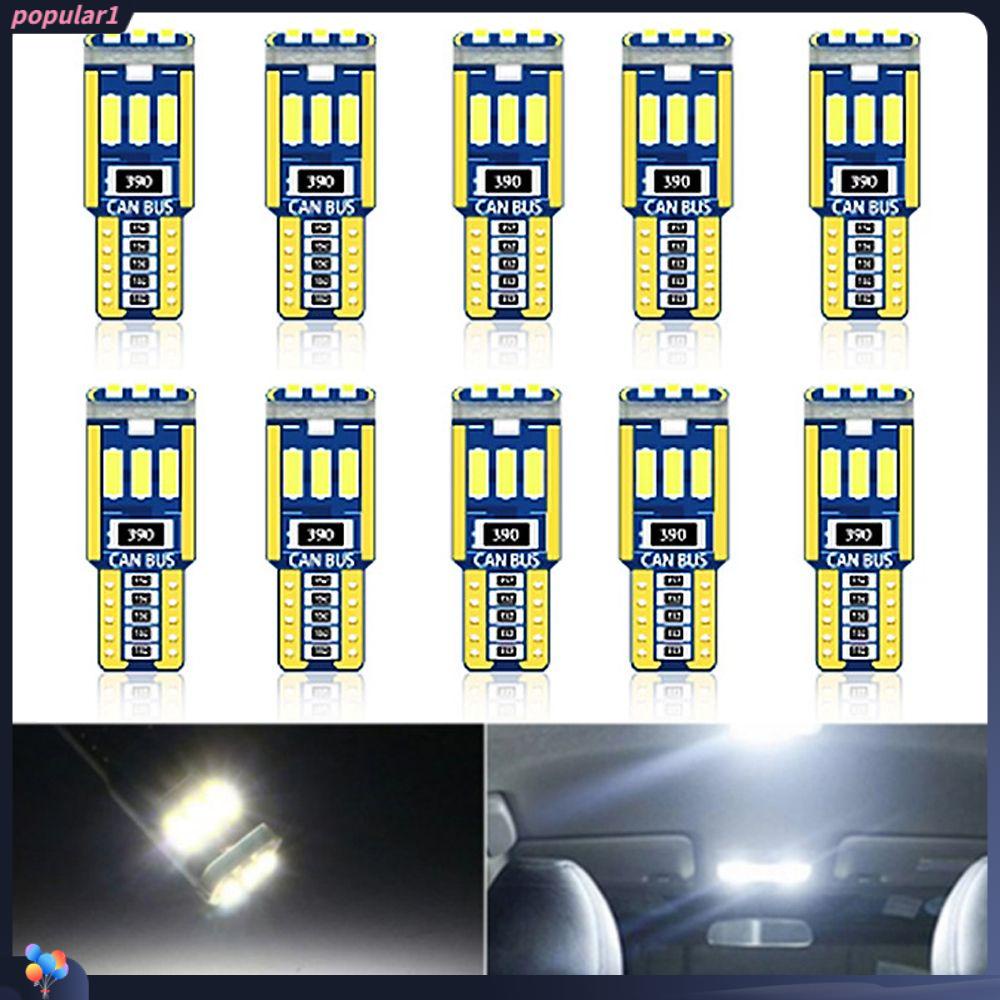 Populer 10pcs Lampu Plat Lampu Bohlam Cahaya Putih 12V COB LED Dome Map
