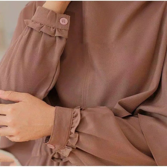 Laras Syari S M L XL | Set Gamis + Khimar | Setelan Hijab Syari |Naomi - army, standart S-M