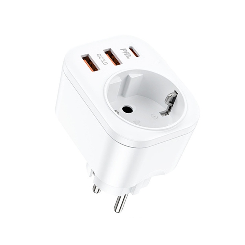 Vivi Charger Stop Kontak Dinding USB Type-C PD20 QC3.0 3-Port Charger Batu Bata Hp Laptop Charger Cepat- Charger Adaptor Blok