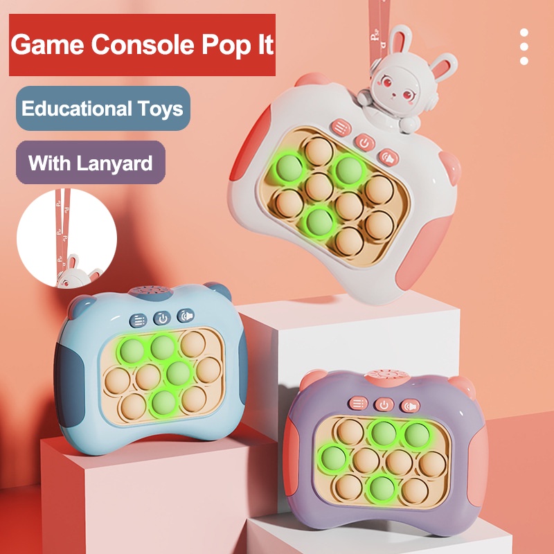 Terbaru Push Game Console Pop It Game Machine Mainan Edukasi Latihan Fokus Anak Mendera-A-Mole Puzzle Dekompresi Baru Dengan Lanyard Mesin Game