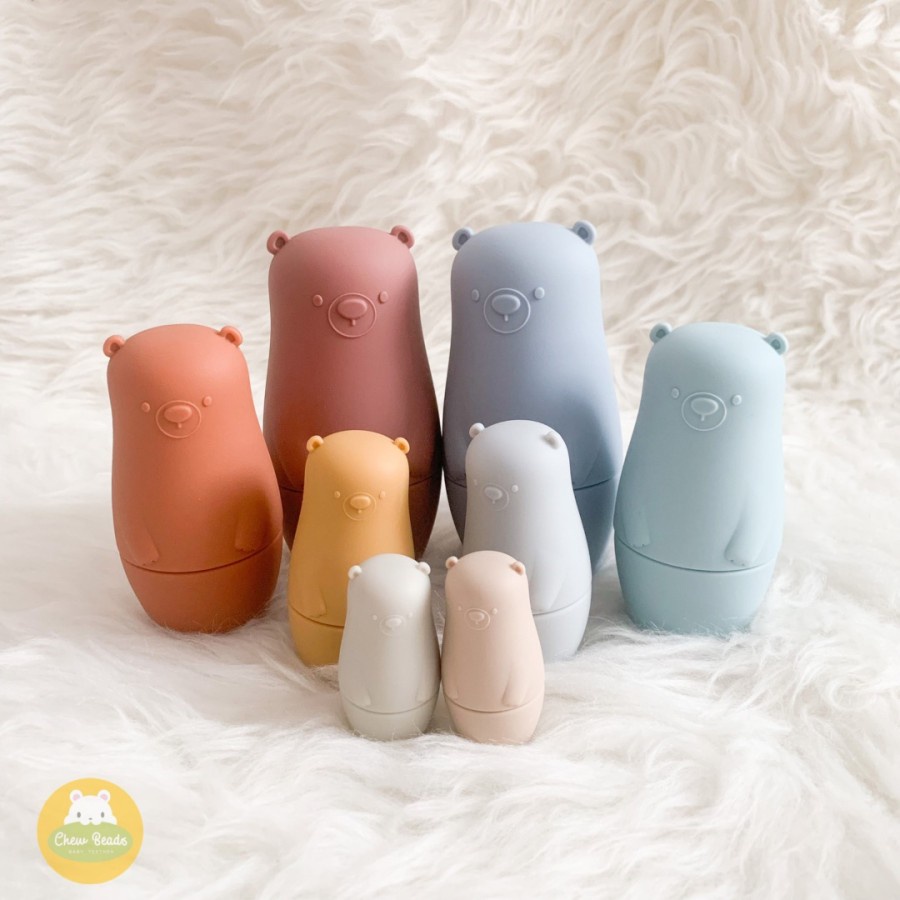 Mainan Anak Boneka Silikon Silicone Bear Matryoshka Russian Edukatif Baby