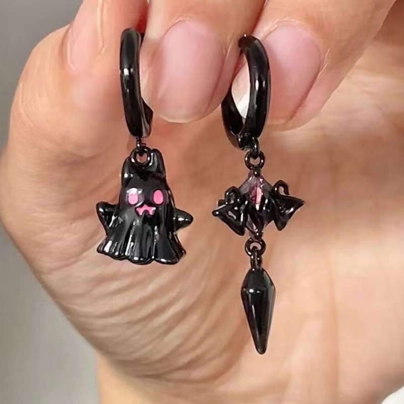 Anting Kait Geometris Hantu Bahan Alloy Korea Untuk Anak Perempuan