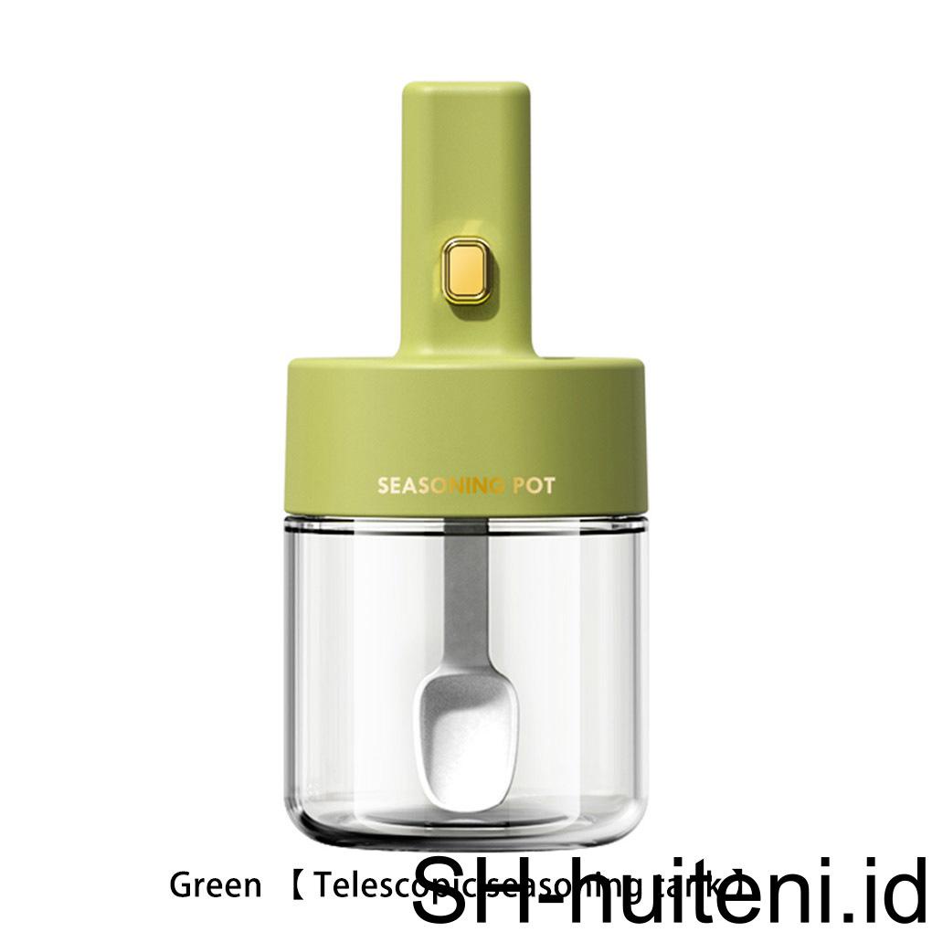 Pp ABS Toples Bumbu Warna Solid Transparan Anti Bocor Tahan Debu Teleskopik Sendok Garam Ayam Bubuk Botol Aksesoris
