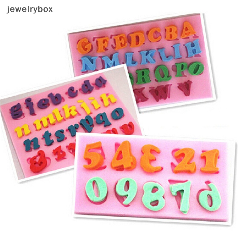 [jewelrybox] 3pcs Baru Mini Huruf &amp; Angka Silikon Buatan Tangan Fondant Kue Decorag DIY Cetakan Butik