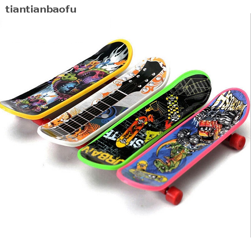 [tiantianbaofu] 1x Mini Finger Board Skateboard Novelty Anak Laki-Laki Perempuan Mainan Hadiah Untuk Pesta 3.7 "Boutique