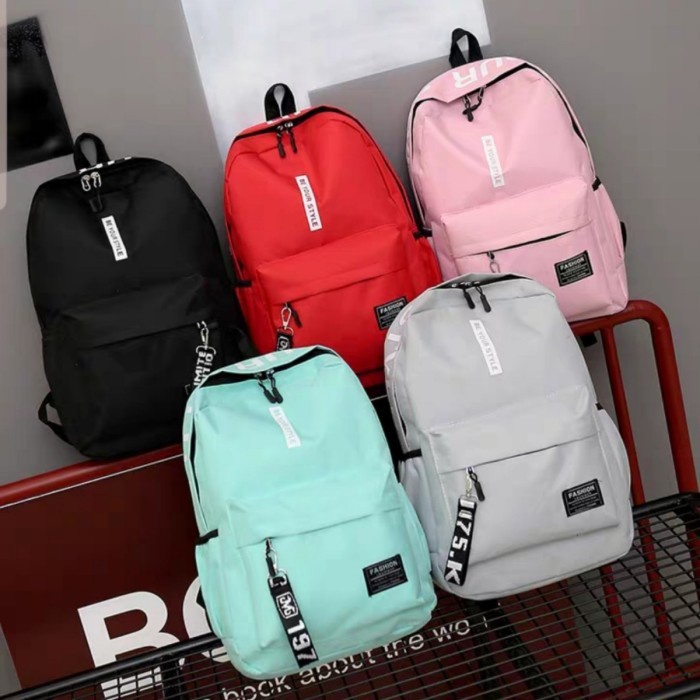 Tas Ransel Tas Fashion Pria Wanita Tas Sekolah Import Backpack BX22  Tas Sekolah Bahan Kanvas+Nylon