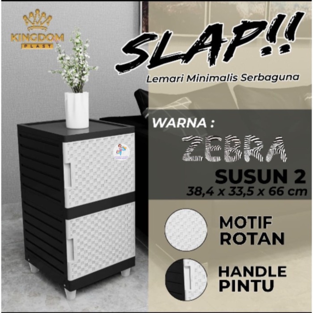 Lemari Plastik Slap Susun Serbaguna Minimalis Zebra Kingdom