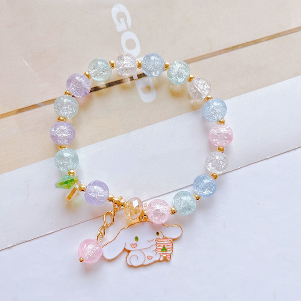 1set Gelang Manik-Manik Sanrio Strawberry Bear Charms Untuk Hadiah Anak Perempuan Dengan Kotak Penyimpanan