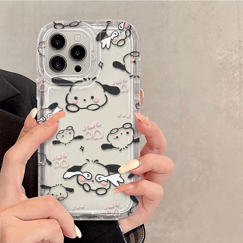 IPHONE Casing Ponsel Kompatibel Untuk Iphone13 14 12 11 Pro X XS Max XR 78 Plus Casing Anjing Lucu Transparan TPU Silikon Lembut Bening Shockproof Cover