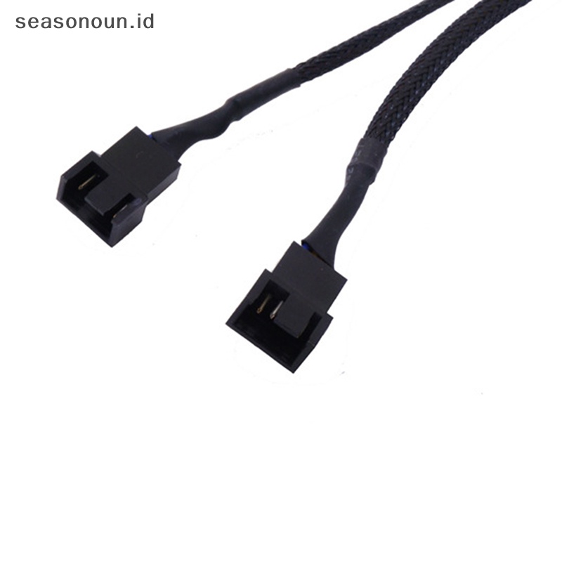 Seasonoun Tembaga 2arah PWM 4Pin/3Pin Kipas Komputer Lengan Splitter Kabel Ekstensi 27cm.