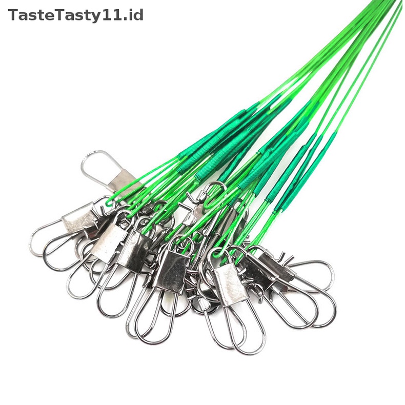 Tastetasty 10pcs/lot Kawat er Dengan Tali Pancing anti Gigit Putar15.20// 30cm.