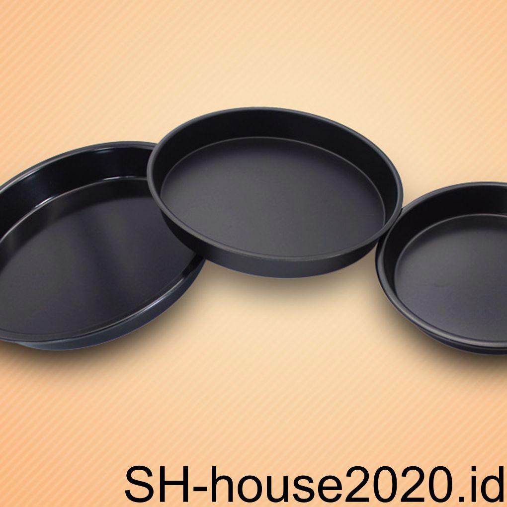 1pcs Carbon steel Loyang Pizza Anti Lengket Bakeware Tray Baking Plate Nampan Oven Bulat