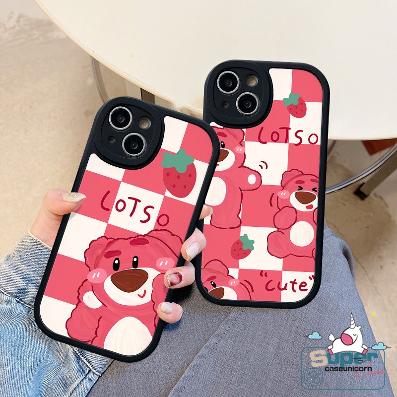 Soft Case Tpu Beruang Strawberry Lucu Untuk Redmi 12C A1 10A 10C 9C 9A 9 10 9T Note 11 10s 9 10 9Pro 11s 9s 11Pro+8 10Pro Mi 12 11T POCO M3 F4 X3 NFC Pro Kartun Manyo Kisi Sarung